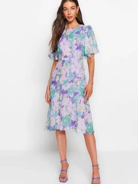 Midi obleka Trendyol siva