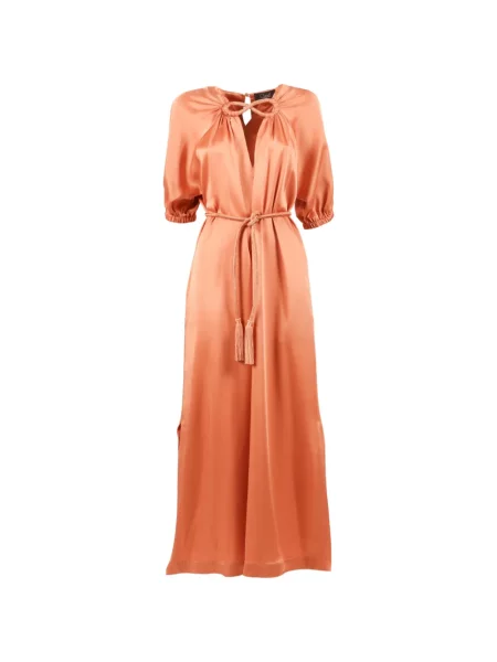 Cu centură rochie maxi Clips portocaliu