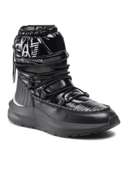 Kozačky Ea7 Emporio Armani černé