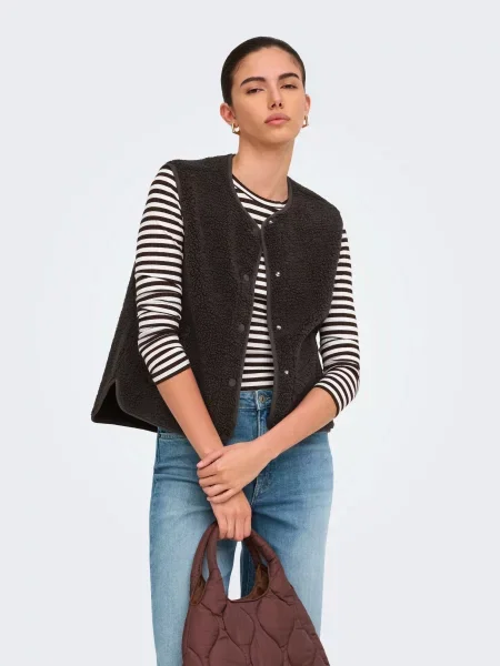 Утеплений жилет JDY SIMINA TEDDY WAISTCOAT OTW темно-коричневий коричневий