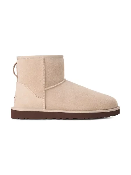 UGG M Classic Mini cizme de zăpadă pentru femei din piele întoarsă bej