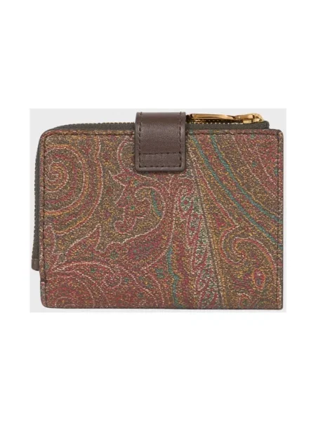 Portfel Etro z wzorem paisley brązowy