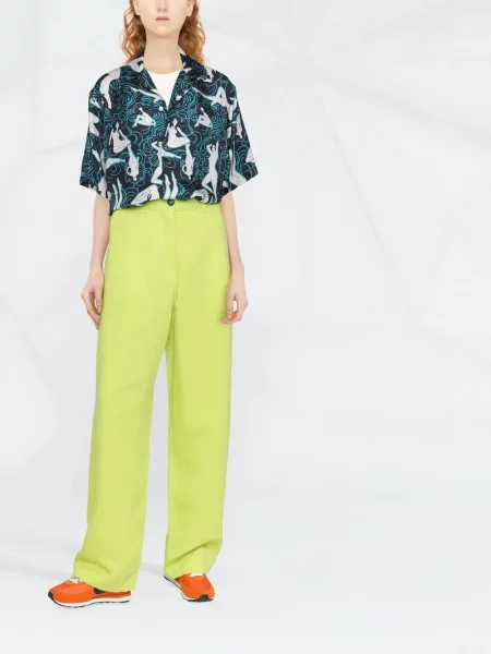 Plačiakojis kelnės Msgm žalia