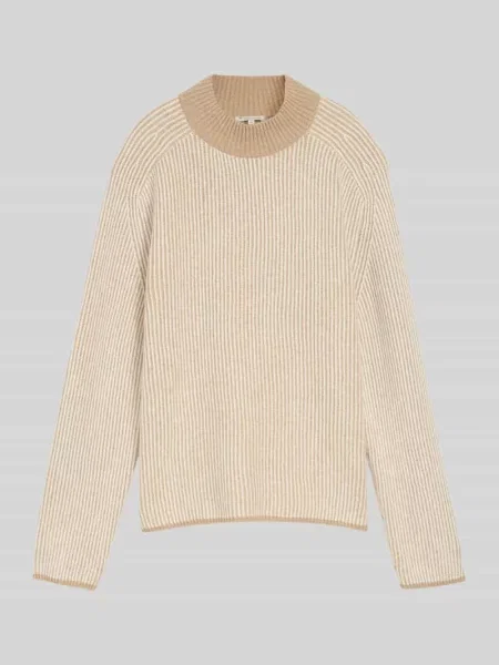 Sweter z kołnierzem typu mock neck Tom Tailor beżowy
