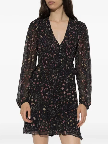 Rochie mini Marant Etoile cu model floral cu imagine negru