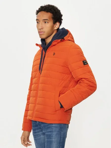 U.S. Polo Assn. Pūkinė striukė oranžinė