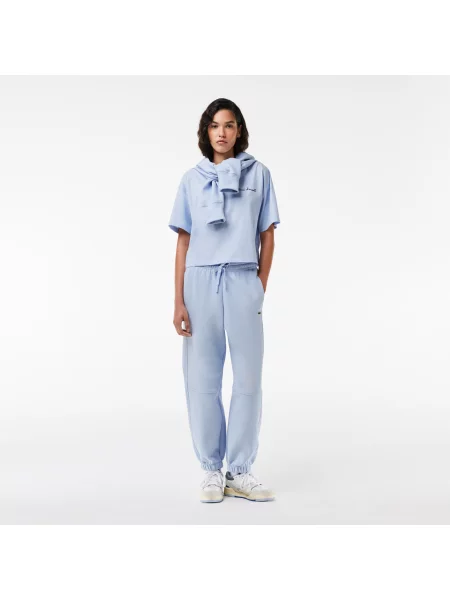 Lacoste T-Shirt Z Okrągłym Dekoltem Relaxed Fit niebieski