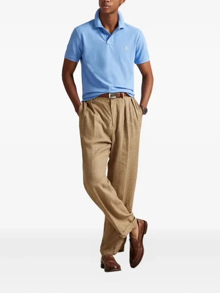 Șapcă Polo Ralph Lauren cu broderie din țesătură twill în carouri albastru