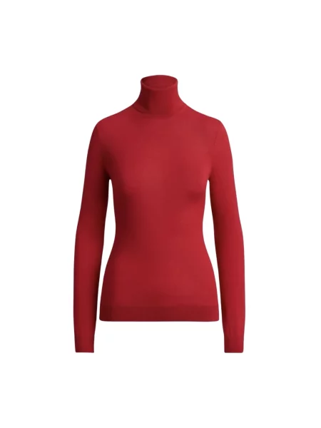 Sweter z golfem Ralph Lauren czerwony