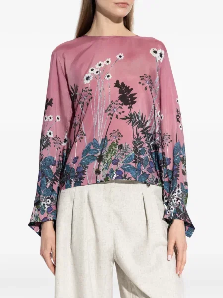Bluză Munthe cu model floral cu imagine roz