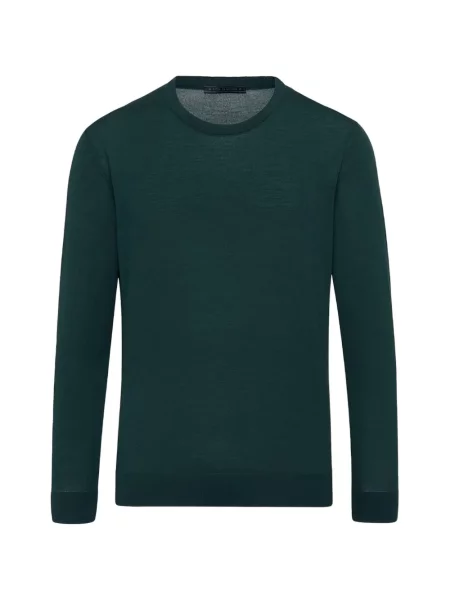 Pulover Kiton de lână cu decolteu rotund verde