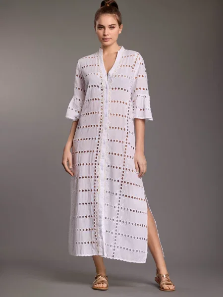 Пляжное платье-рубашка на біла