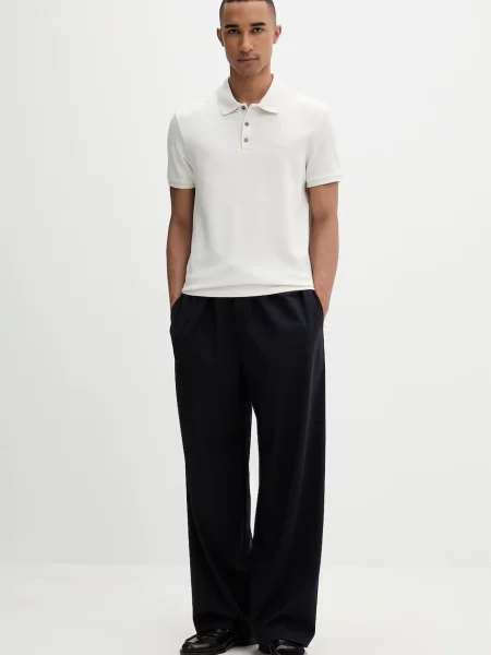 Tricou polo Calvin Klein bej