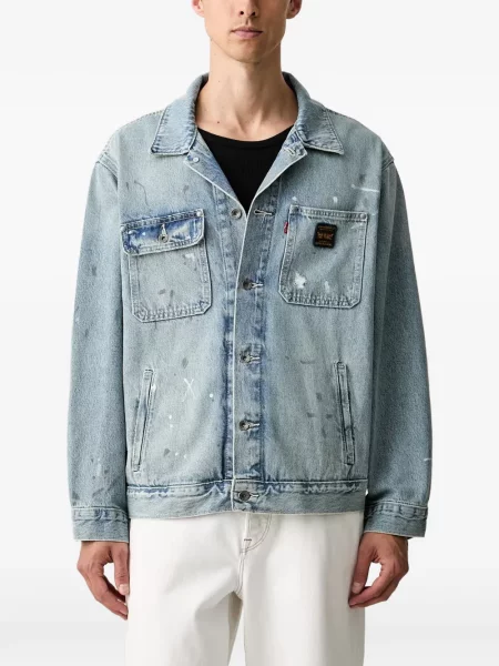 Pantaloni scurți din denim Levi's® din dantelă zdrențuiți cu talie înaltă albastru