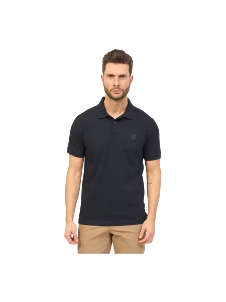 Krótki polo Hugo Boss z krótkim rękawem niebieskie