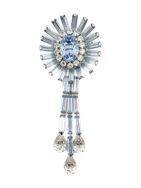 Brosa Jennifer Gibson Jewellery de cristal argintiu