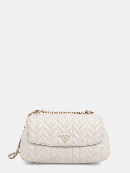 Guess torebka bagietka z imitacji skóry CHERYL beżowa