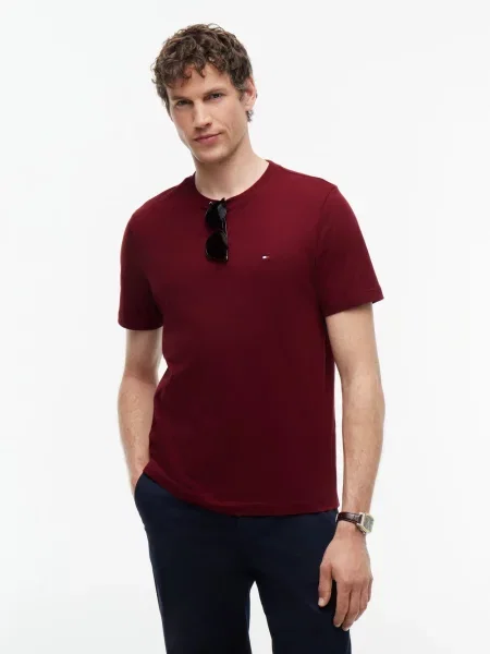 Tommy Hilfiger T-Shirt Ess Seasonal Bordowy czerwona