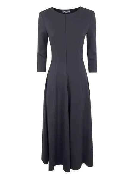 Sukienka midi Drhope plisowana do kolan garniturowa czarna