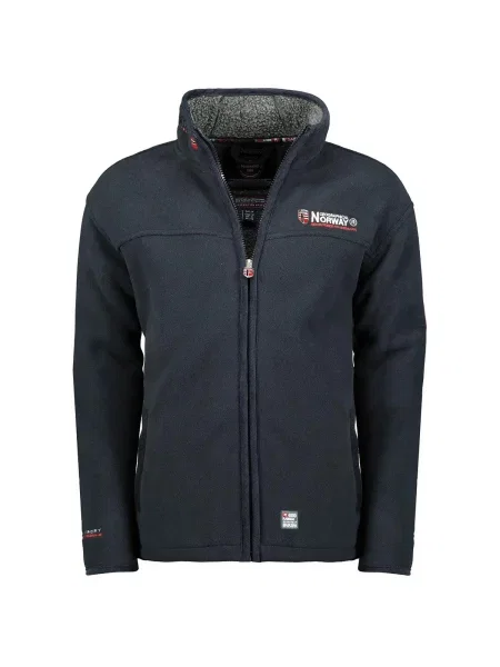 Polar zippowany i haftowany Geographical Norway Ubolt niebieska