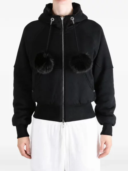 Reversibil hanorac cu glugă Moose Knuckles cu pompoane negru