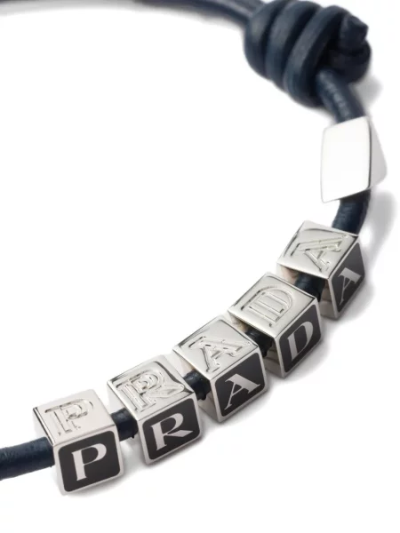 Кожена гривна Prada синьо