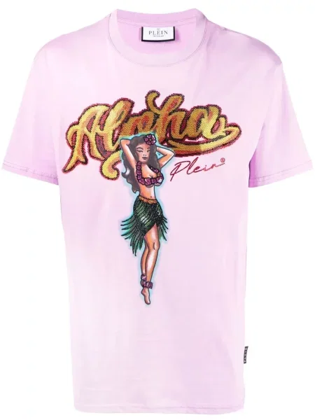 Tricou Philipp Plein cu imagine violet