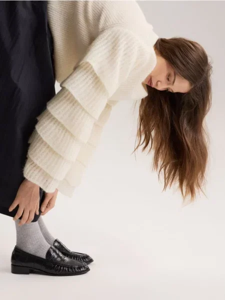 Кожаные лоферы Reserved черные