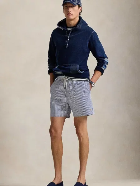 Polo Ralph Lauren Plavecké šortky TRAVELER kráľovská / hnedá / biela modrá