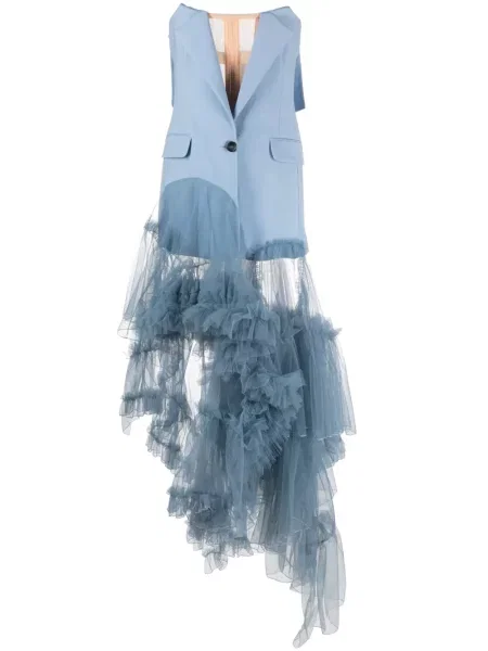 Płaszcz Act N°1 z falbankami niebieski