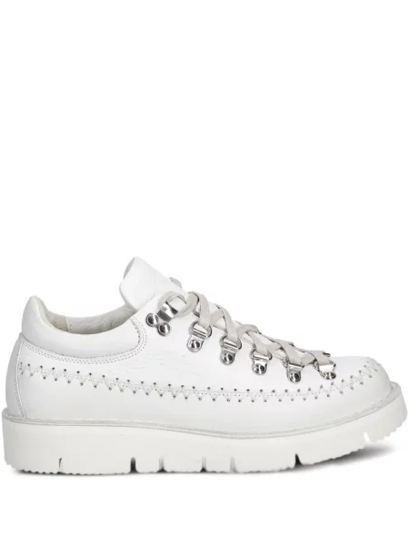 Sneakerși Fracap cu șireturi din piele alb
