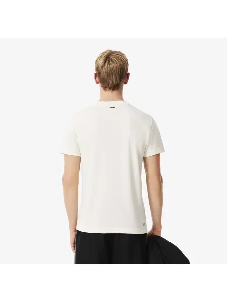 Lacoste Koszulka Sport Ultra Dry Landscape Crocodile beżowy