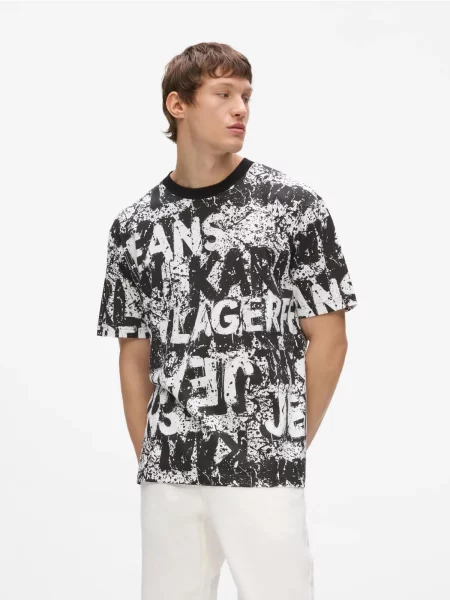 KARL LAGERFELD JEANS Tričko čierna biela