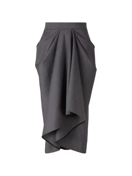 Fustă midi Givenchy drapată până la genunchi gri