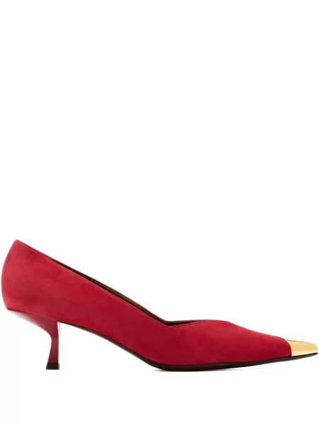 Pantofi cu toc Giuseppe Zanotti din piele de căprioară roșu