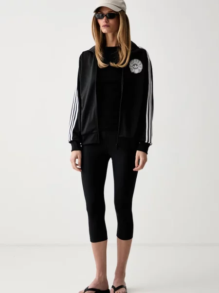 Tylová mikina na zips Adidas Originals čierna