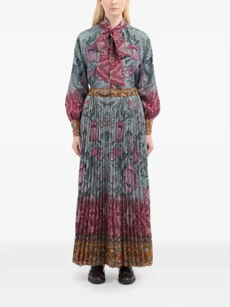 Fusta maxi Pierre-louis Mascia cu model floral albastru
