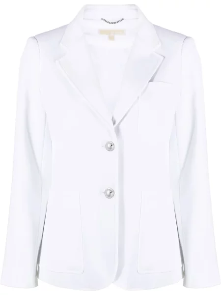 Marynarka Michael Michael Kors skórzana garniturowa prążkowana różowa