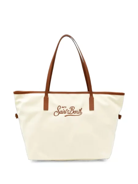 Geantă shopper Mc2 Saint Barth din piele cu autograf