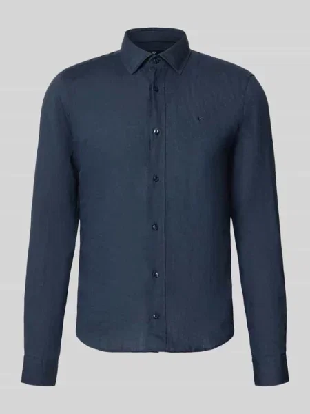 Koszula lniana o kroju casual fit z kołnierzykiem typu kent model Mike' Joop! Collection