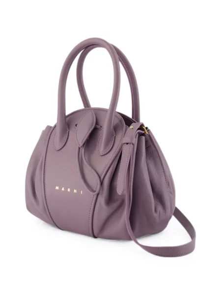 Geantă shopper Marni din piele violet