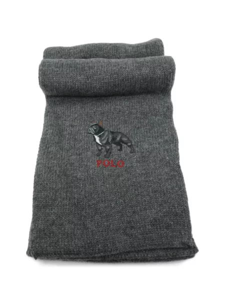 Haftowana szal Polo Ralph Lauren szara