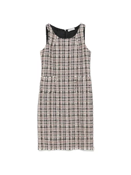 Wielobarwność sukienka bez rękawów Charlott bez rękawów biała