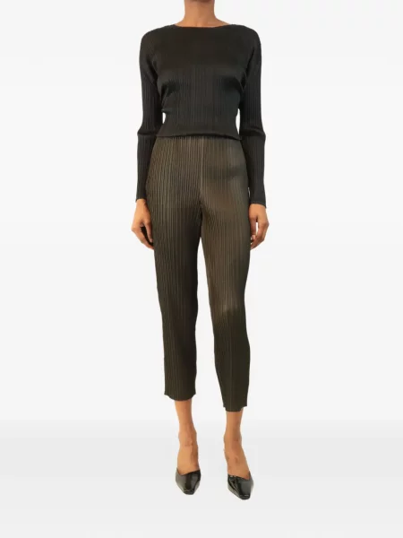 Decupat pantaloni Pleats Please Issey Miyake verde