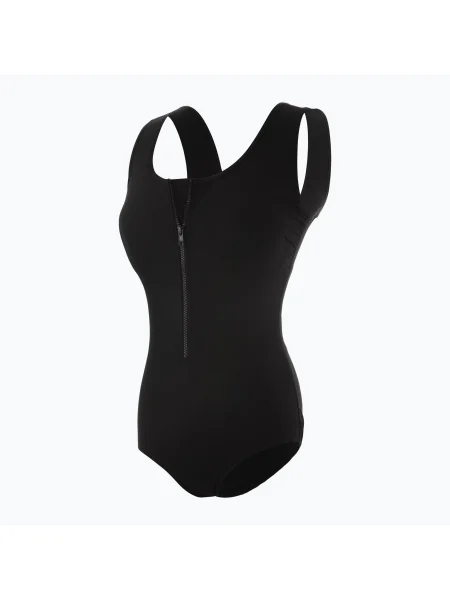 Női egyrészes fürdőruha Funkita Zip Front One Piece még mindig fekete. Méret: 20 fekete