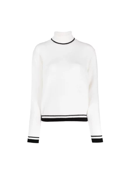 Dzianinowy sweter z golfem Msgm do golfa biały