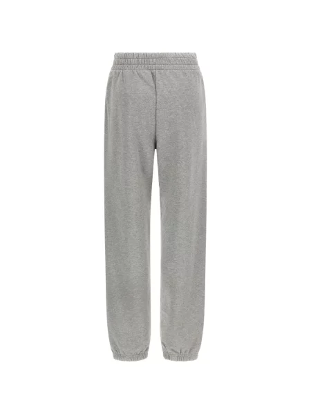 Pantaloni Off-white cu broderie alb