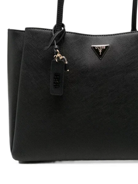 Geantă shopper Guess cu autograf negru