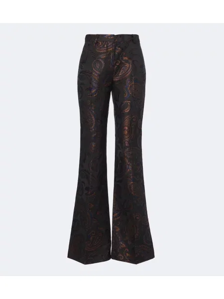Pantaloni Etro cu model paisley din jacard evazate