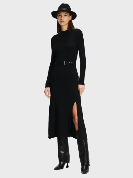 Платье Karl Lagerfeld с пряжкой черное